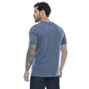 Camiseta Masculina Estampa Hipismo Mescla Azul