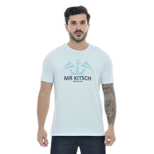 Camiseta Masculina Mr Kitsch Estampada Azul Claro