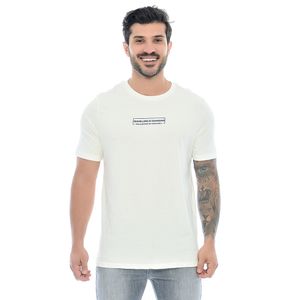 Camiseta Masculina Com Estampa Travelling Is Changing Off White