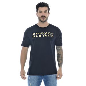 Camiseta Masculina Com Estampa New York Preto