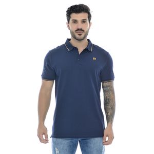 Camisa Polo Mr Kitsch Azul Marinho/Cáqui