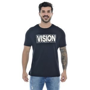 Camiseta Masculina Com Estampa Vision Preto