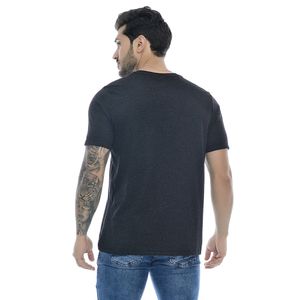 Camiseta Masculina Com Estampa Superior Milano Em Alto Relevo Mescla Preto