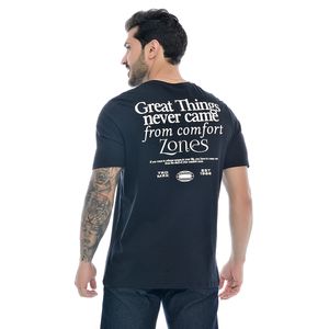 Camiseta Masculina Com frase Motivacional Frente e Verso Preto