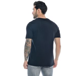 Camiseta Masculina Manga Curta Gola Redonda Com Escrita Polo Preta