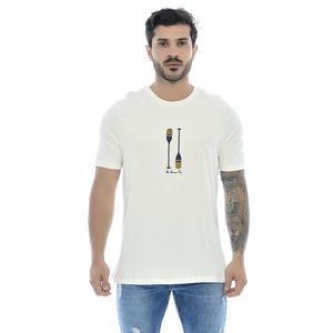 Camiseta Masculina Manga Curta Regonda Rodanda Summer Time Off White