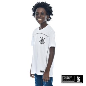 Camisa Corinthians Oficial Dry Fit Recorte Frontal Infantil