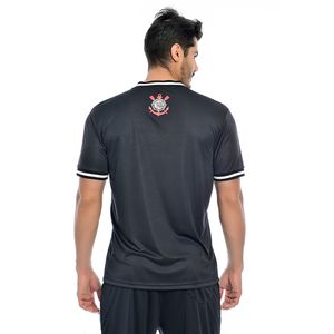 Camisa Corinthians Oficial Licenciada Gola V Preto