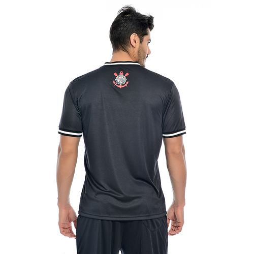 Camisa Corinthians Oficial Licenciada Gola V Preto