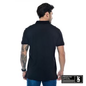 Camisa Polo Corinthians Oficial All Black Masculina