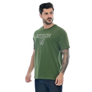 Camiseta Masculina Mr Kitsch Com Estampa em Alto Relevo Musgo