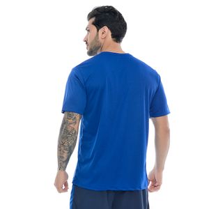 Camiseta Fitness Manga Curta Gola Redonda Dry Fit Premium Royal