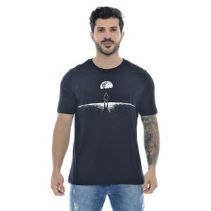 Camiseta Masculina Com Estampa Astronauta Preta