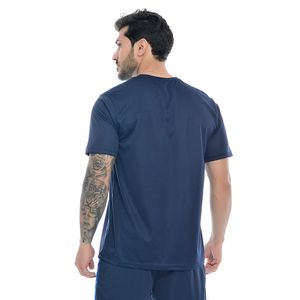 Camiseta Fitness Manga Curta Gola Redonda Dry Fit Premium Marinho