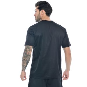 Camiseta Fitness Manga Curta Gola Redonda Dry Fit Premium Preta