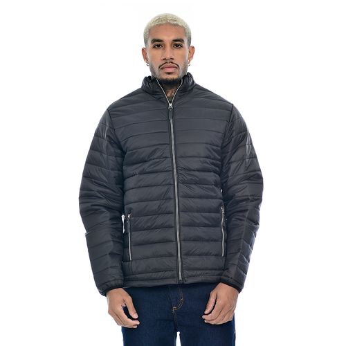 Jaqueta Puffer Masculina Acolchoada Sem Capuz Preto