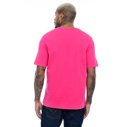 Camiseta Básica Masculina Gola Redonda Manga Curta Pink
