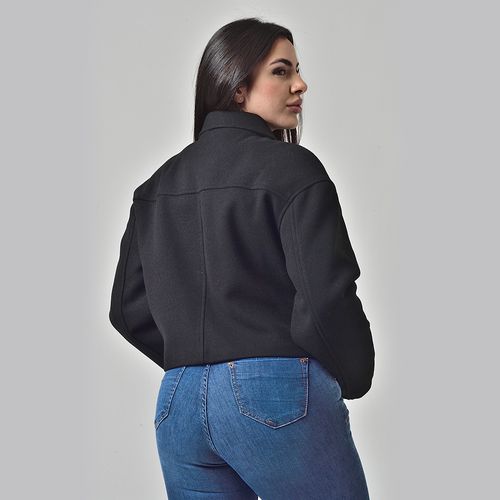 Jaqueta Feminina Lã Batida Preto
