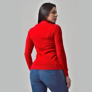 Suéter Básico Tricot Gola Alta Vermelho