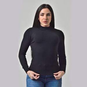 Suéter Básico Tricot Gola Alta Preto