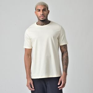 Camiseta Masculina Básica Manga Curta Gola Redonda Amarelo Claro