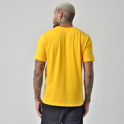 Camiseta Masculina Básica Premium Gola Redonda Manga Curta Amarelo