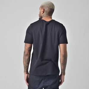 Camiseta Masculina Básica Manga Curta Gola Redonda Preta