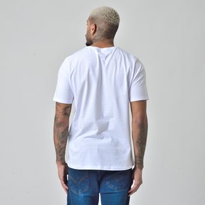 Camiseta Masculina Básica Manga Curta Gola Redonda Branca