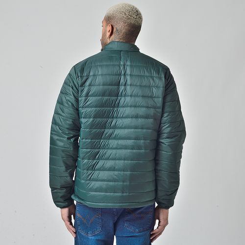 Jaqueta Puffer Masculina Acolchoada Sem Capuz Verde