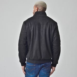 Jaqueta Suede Masculino Sem Capuz Preto