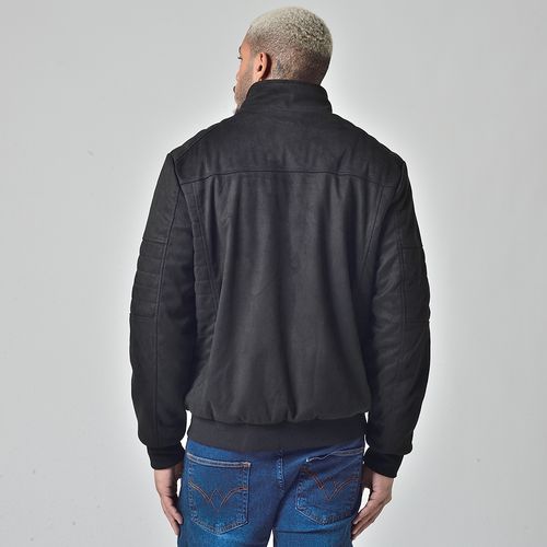 Jaqueta Suede Masculino Sem Capuz Preto