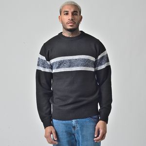 Suéter Tricot Masculino Gola Redonda Preto