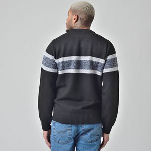 Suéter Tricot Masculino Gola Redonda Preto