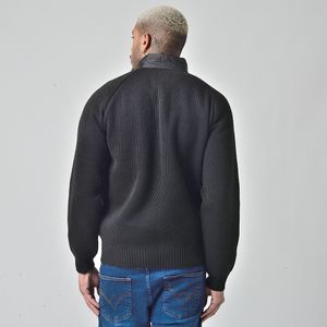 Casaco Nylon Suéter Forrada Masculino Sem Capuz Preto