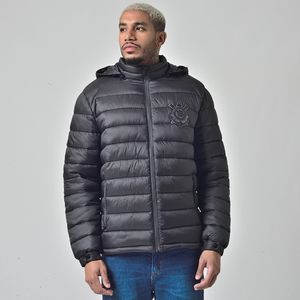 Jaqueta Puffer Corinthians Oficial Masculina Com Capuz Removível