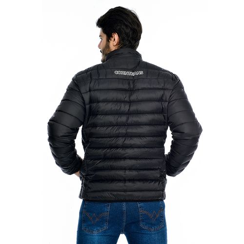 Jaqueta Puffer Corinthians Oficial Masculina Sem Capuz Preto