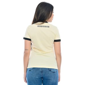 Camiseta Corinthians Oficial Feminina Off White