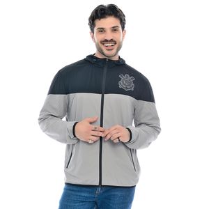 Jaqueta Corinthians Oficial Corta Vento Elastano Com Capuz