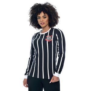 Camiseta Corinthians Oficial Democracia Manga Longa Preto