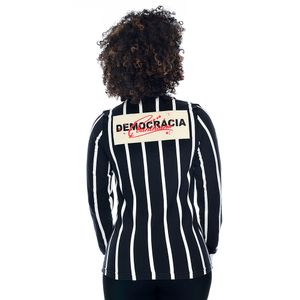 Camiseta Corinthians Oficial Democracia Manga Longa Preto