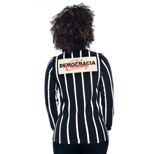 Camiseta Corinthians Oficial Democracia Manga Longa Preto