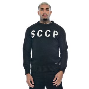 Suéter Corinthians Oficial Tricô Raglan Jacquard SCCP Preto
