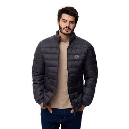 Jaqueta Puffer Acolchoada Masculina Sem Capuz Mr Kitsch Preto