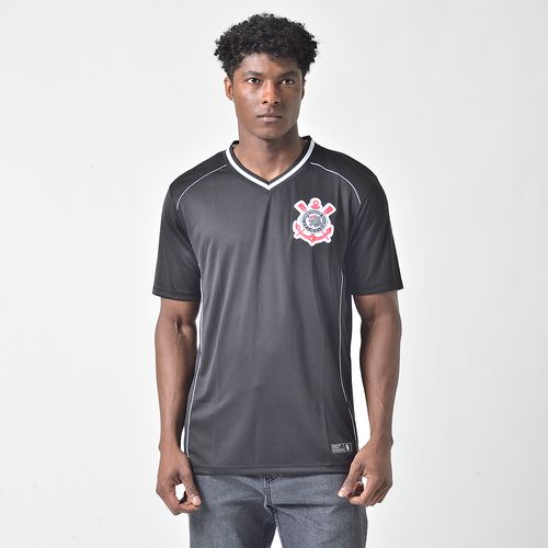 Camisa Corinthians Oficial Licenciada Gola V Preto