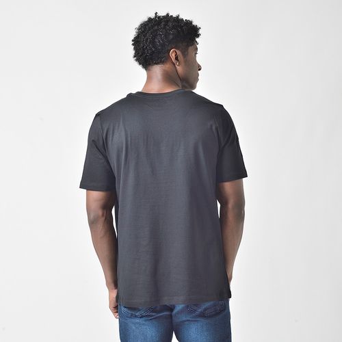 Camiseta Masculina Preta Milano Italy Estampa Minimalista