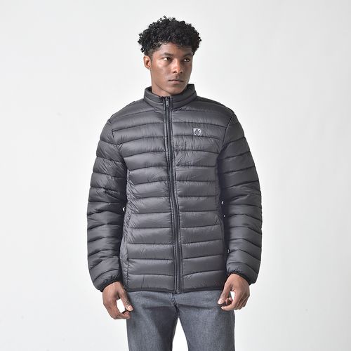 Jaqueta Puffer Acolchoada Masculina Sem Capuz Mr Kitsch Preto