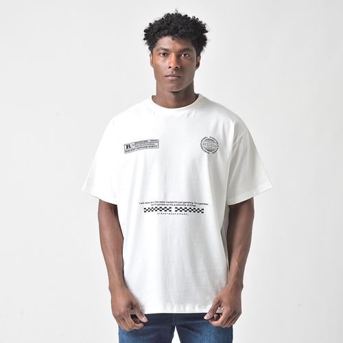 Camiseta Masculina Oversized Estampada Gambler Off White