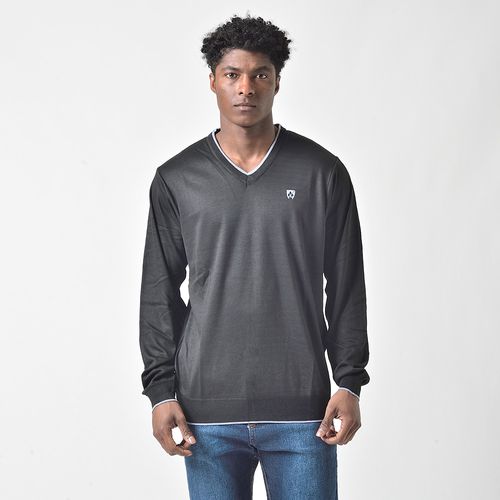 Suéter Tricot Gola V Masculino Mr Kitsch Preto