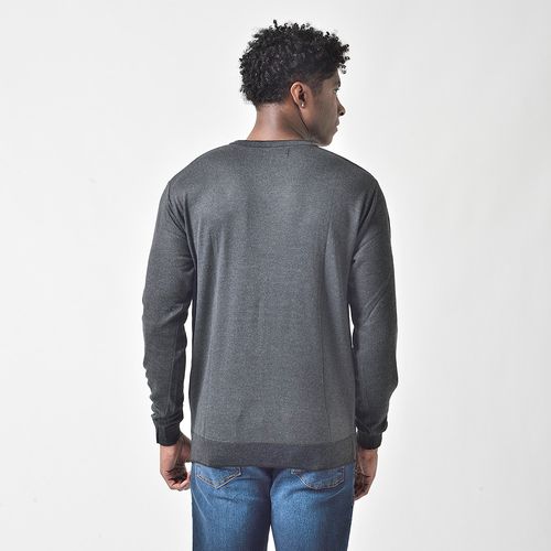 Suéter Tricot Gola V Masculino Mr Kitsch Cinza Escuro