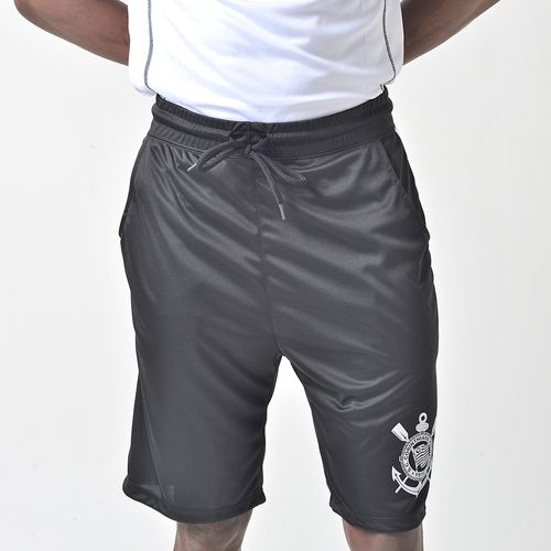 Bermuda Oficial Corinthians Licenciada Sportswear Preto